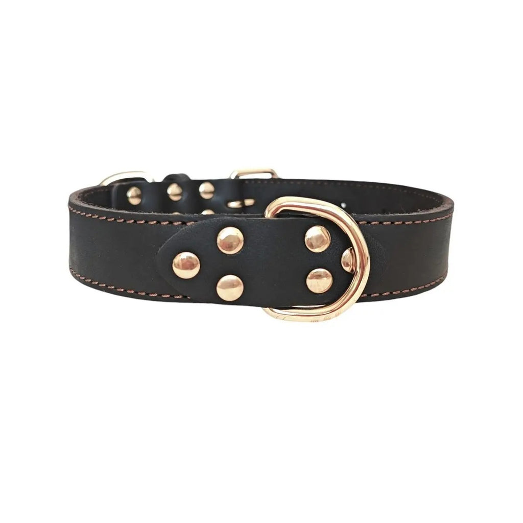Leather Dog Collar, Double D-Ring, Handmade_CWMM7693