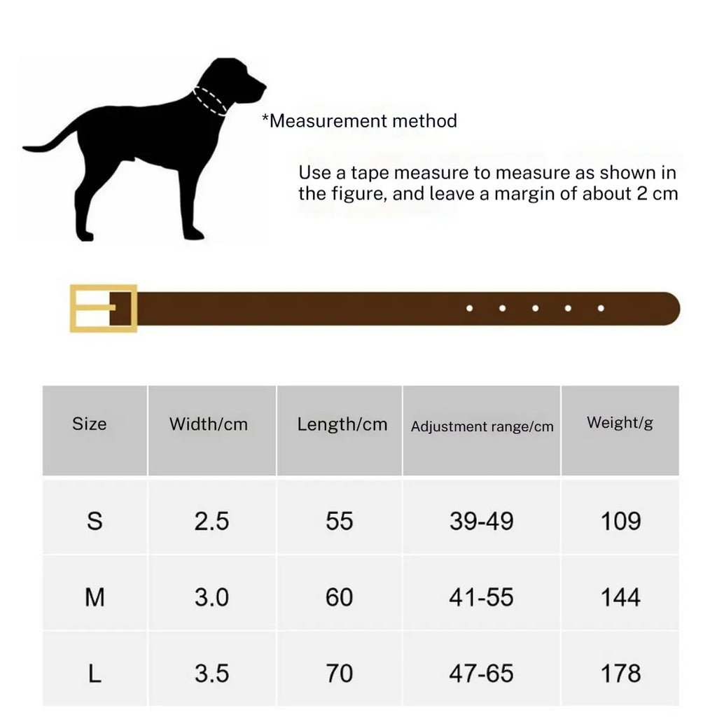 Full-Grain Leather Dog Collar with Studs, Large_CWMM7709