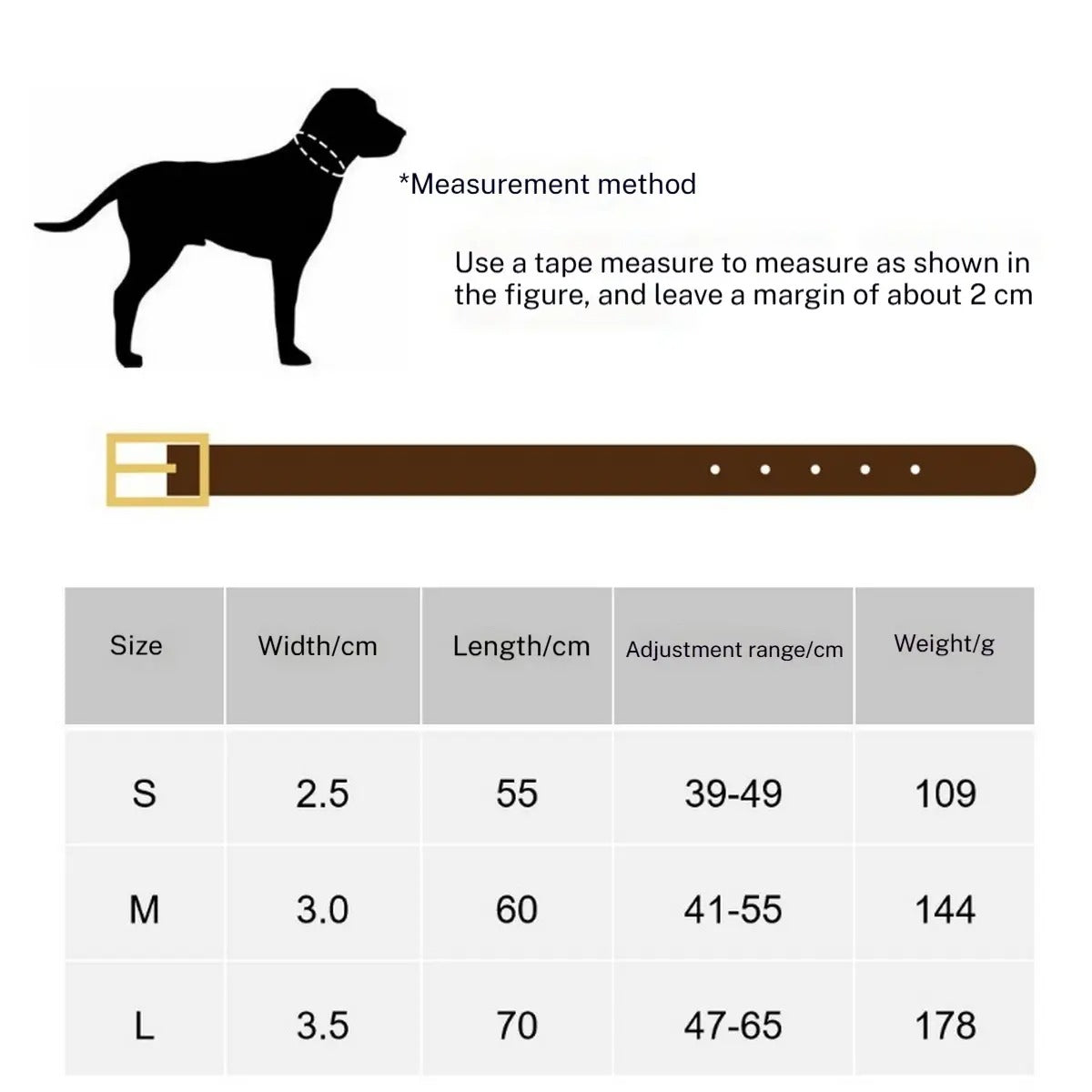 Full-Grain Leather Dog Collar with Studs, Large_CWMM7709