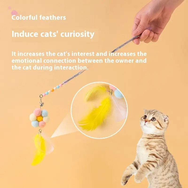 Interactive Cat Wand with Feather & Bell Toy_CWMM5243