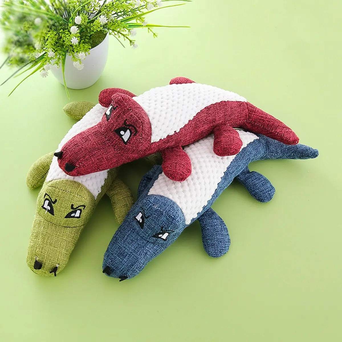 Linen Croc Chew Toy, Durable Fun for Dogs_CWMM5465