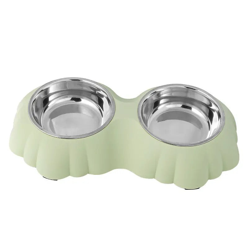 Flower-Shaped Double Pet Bowl, Dog/Cat Bowl_CWMM5234