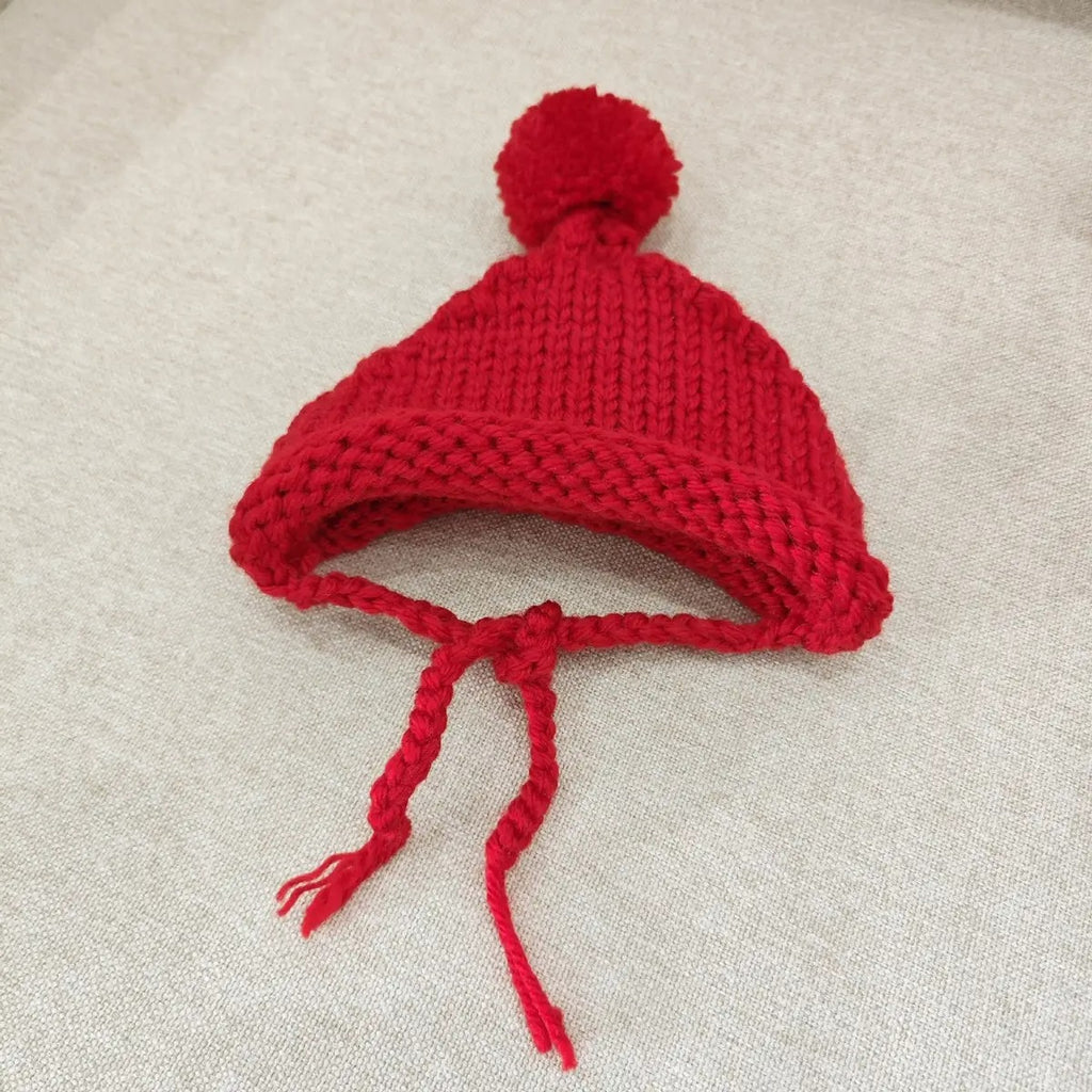 Christmas Knit Hat for Pets – Cute Pom Pom Cap_CWAH3751