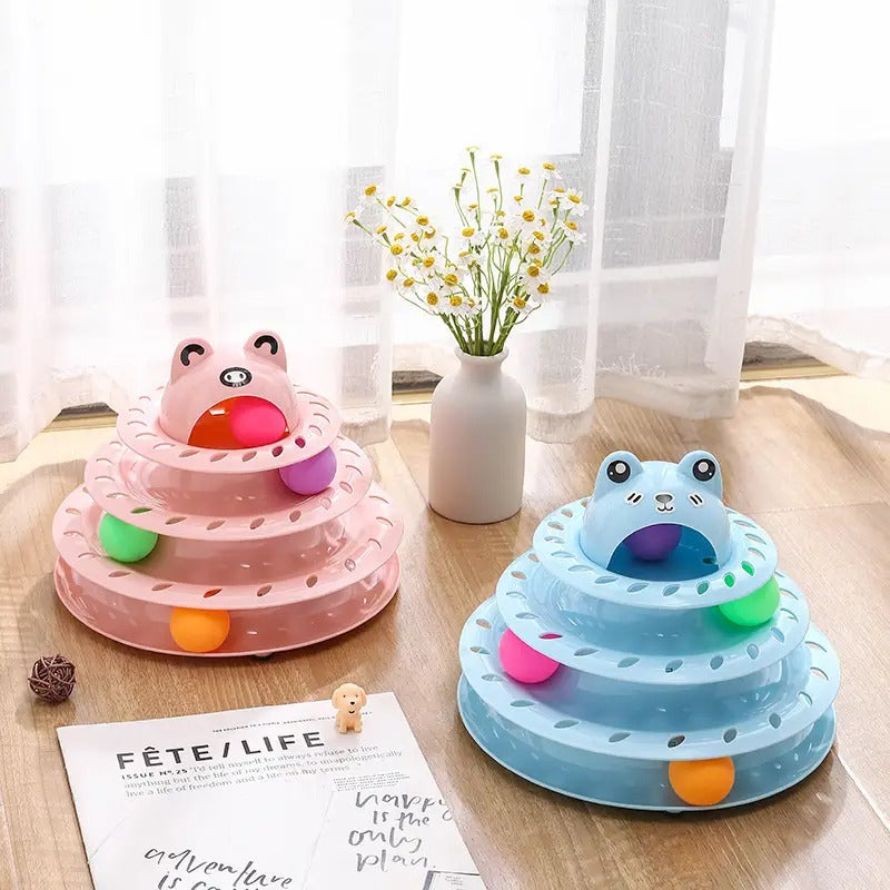Frog Head 4-Layer Interactive Cat Toy Turntable_CWMM5185