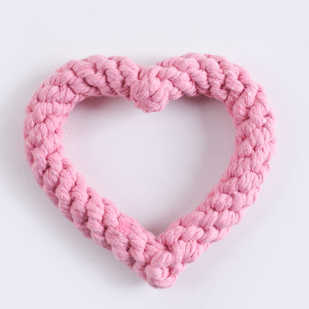 Handmade Cotton Rope Dog Toy – Heart Design_CWMM8026