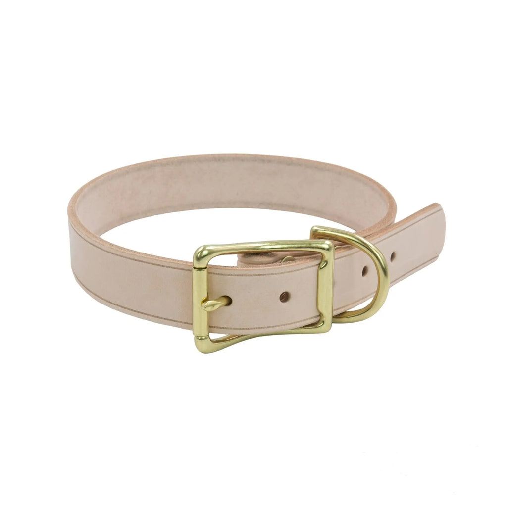 Handcrafted Leather Dog Collar, Brass Buckle_CWMM7700