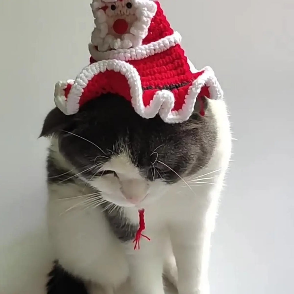 Handmade Christmas Knit Hat for Cats & Dogs_CWAH3708
