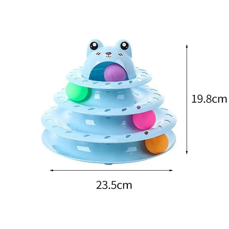 Frog Head 4-Layer Interactive Cat Toy Turntable_CWMM5185