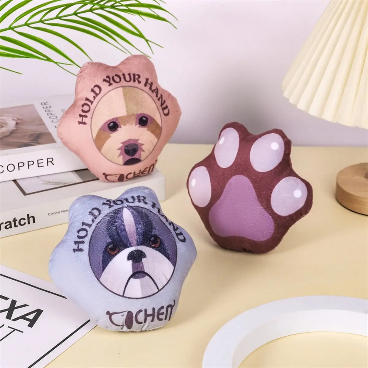 Paw print plush toys, pet toy safe material_CWMM5494