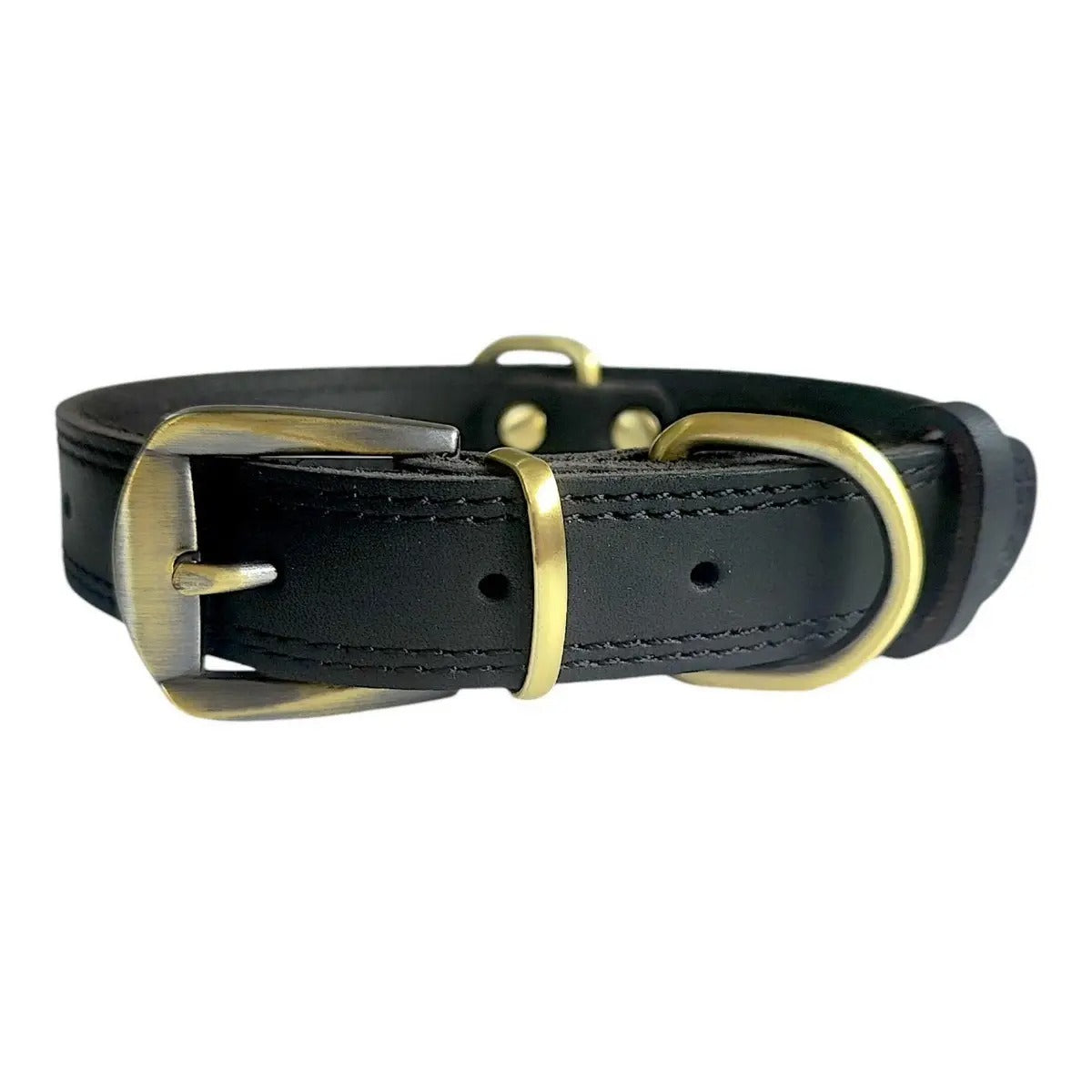 Full Grain Cowhide Leather Pet Collar with D-Rings_CWMM7678