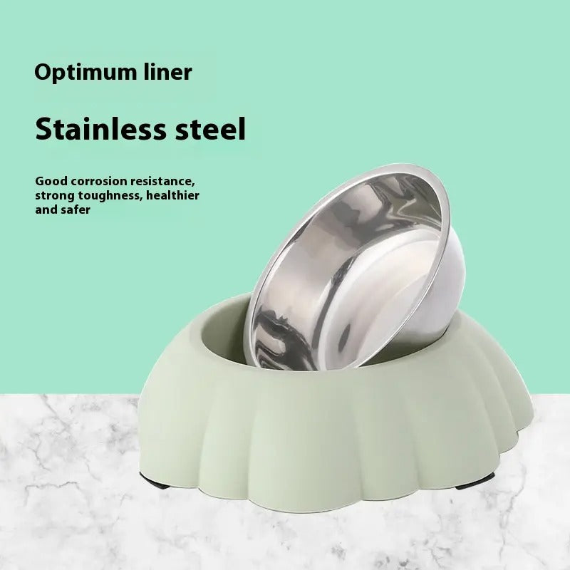 Large Flower-Shaped Pet Dog Cat Bowl_CWMM5235