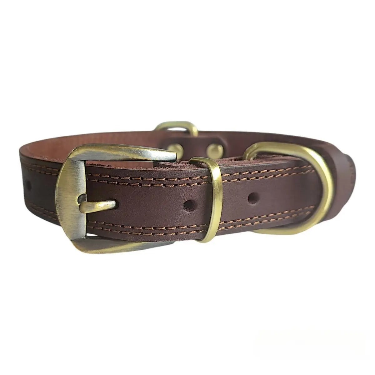 Full Grain Cowhide Leather Pet Collar with D-Rings_CWMM7678