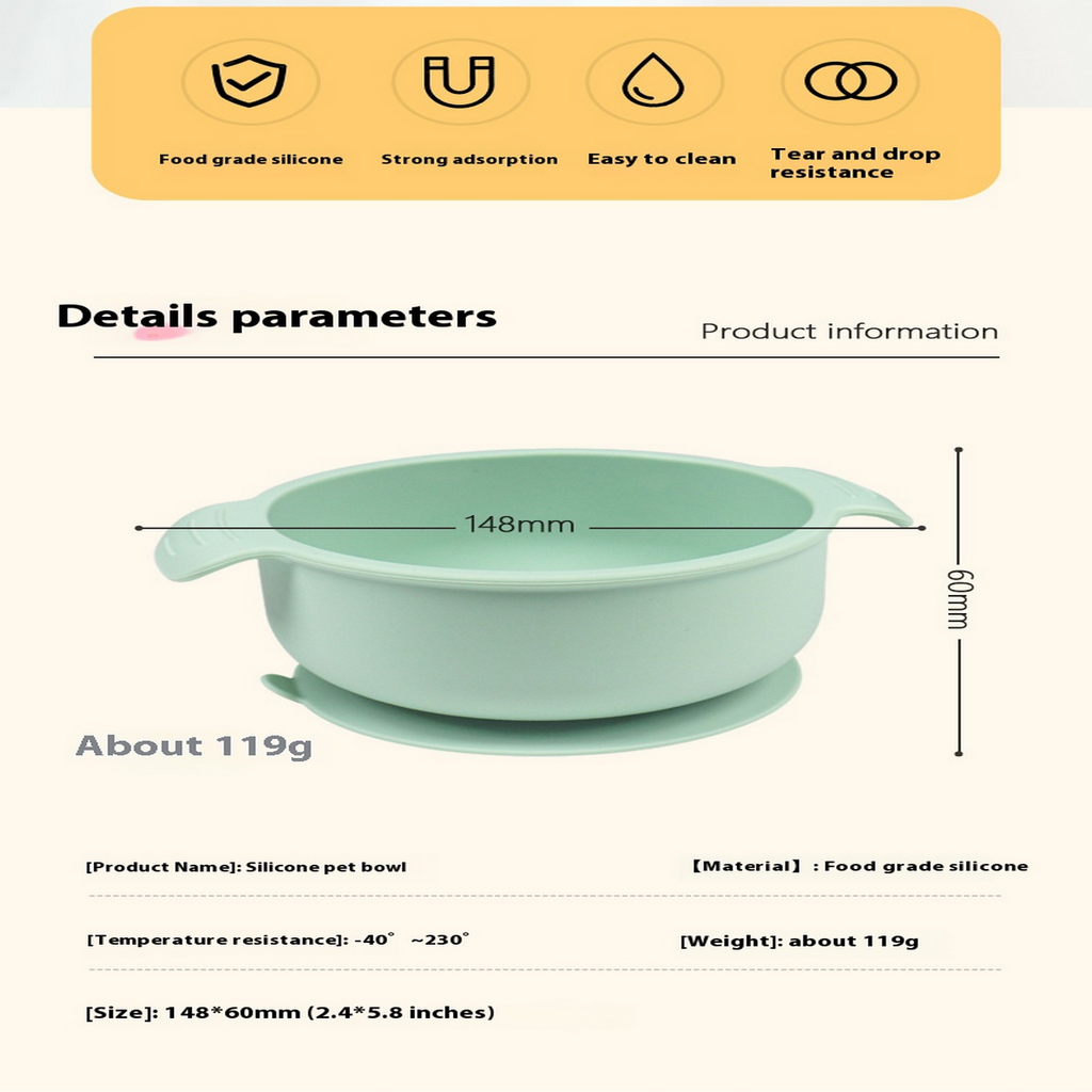 Macaron Silicone Pet Bowl with Suction Base_CWMM6923