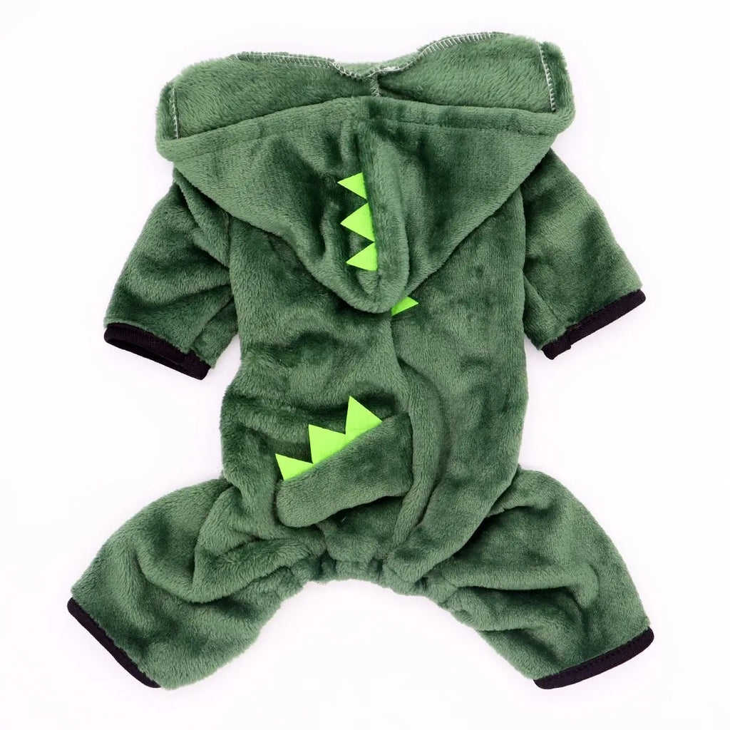 Coral fleece warm small dog dinosaur onesie_CWMM7973