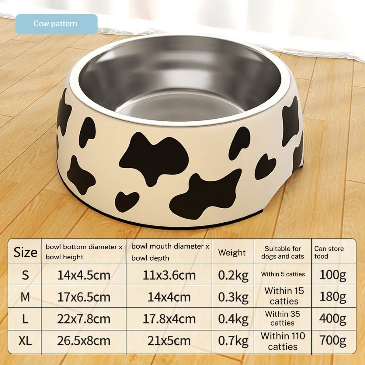 Non-Slip Melamine Stainless Steel Pet Food Bowl_CWMM6242
