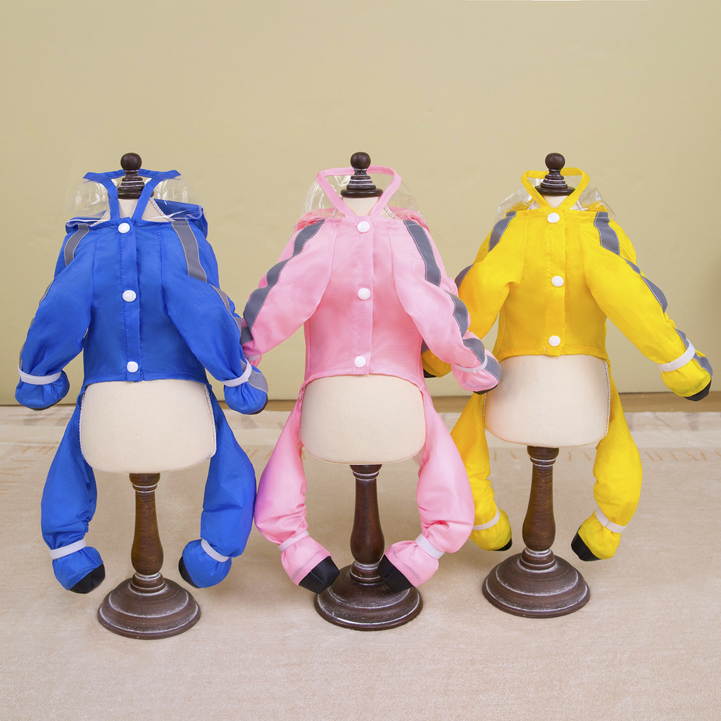Full Body Dog Raincoat with Boots and Leash Hole_CWMM7313