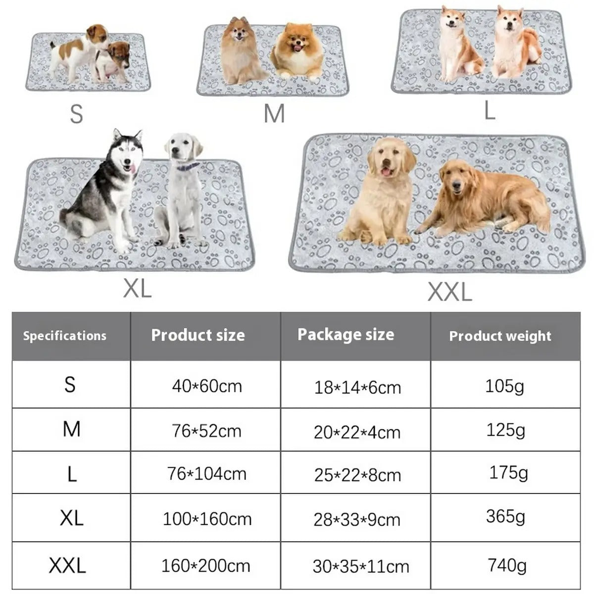 Paw Print Plush Dog Mat, Pet Comfort Blanket_CWMM5268