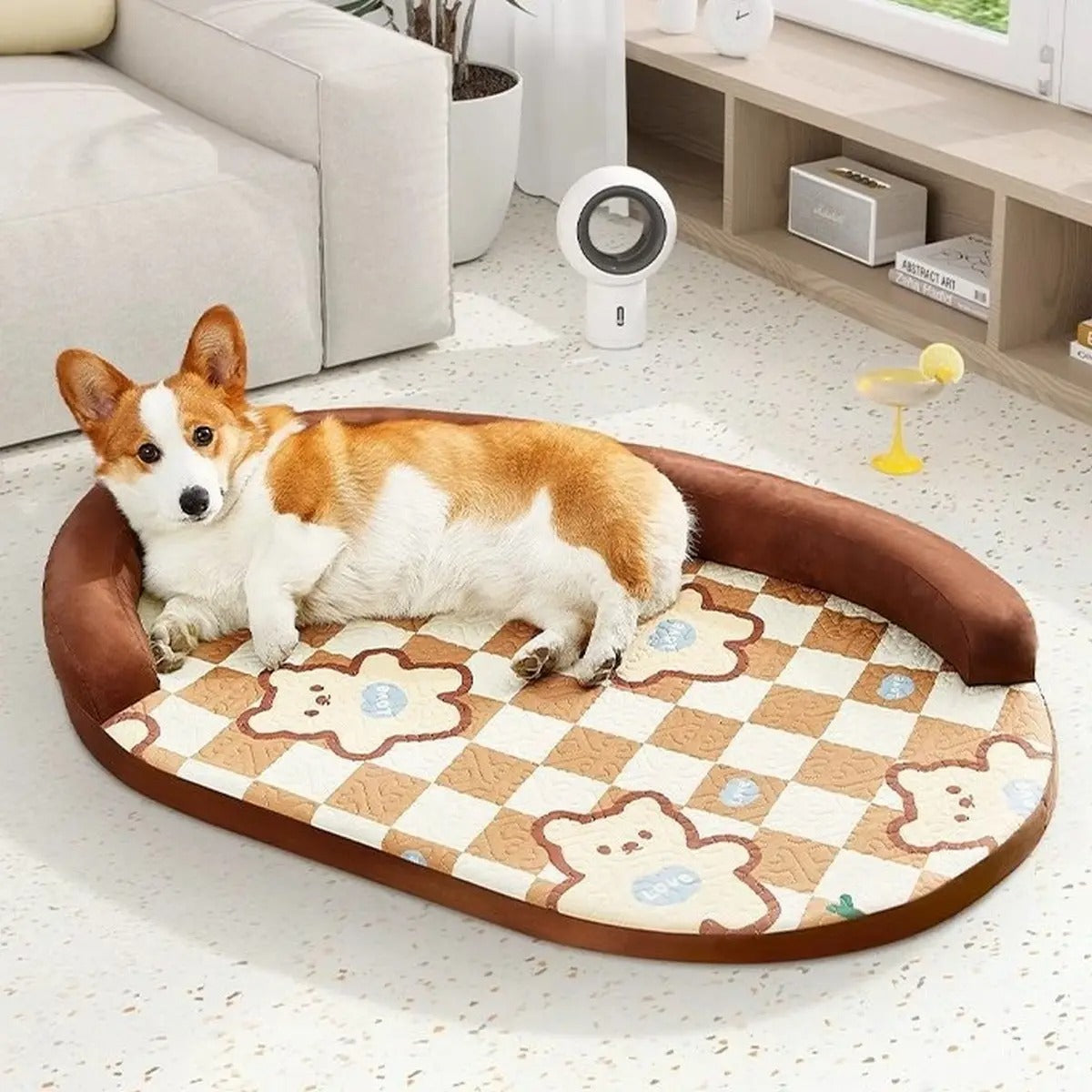 Cooling Pet Bed with Soft Tall Pillow_CWMM7048
