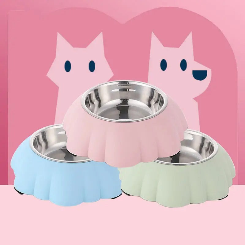 Large Flower-Shaped Pet Dog Cat Bowl_CWMM5235