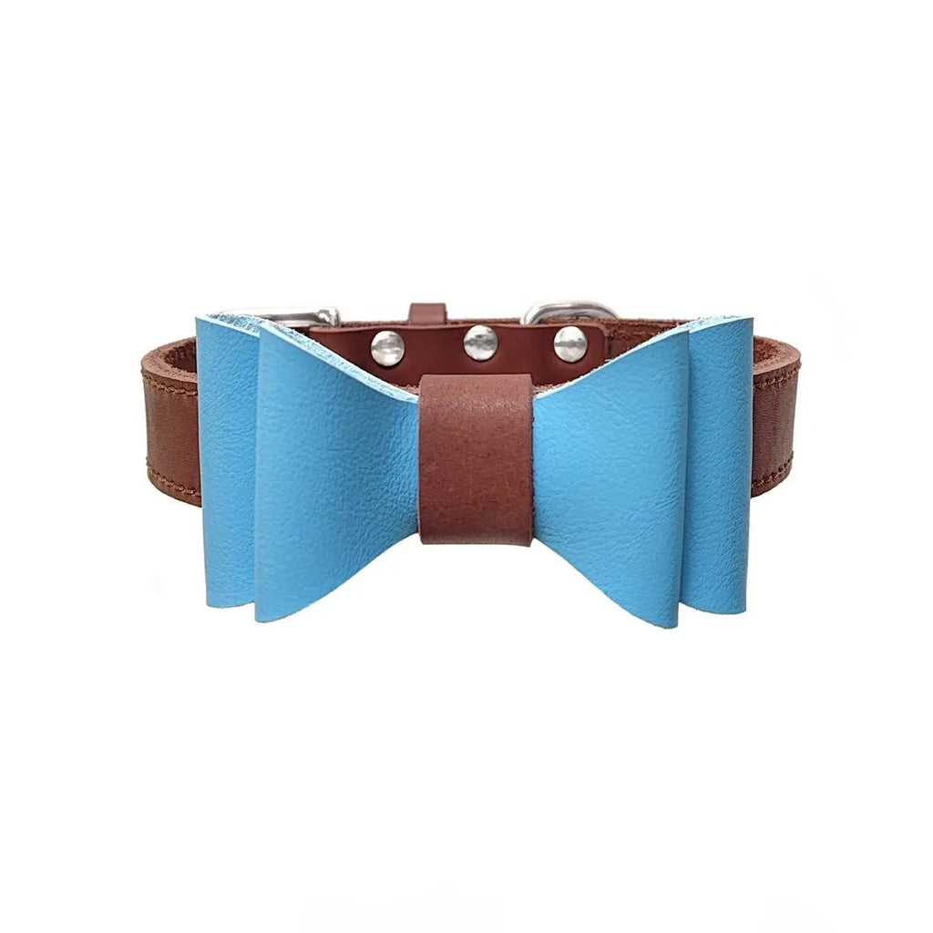 Leather Pet Collar with Detachable Bow, Cowhide_CWMM7683
