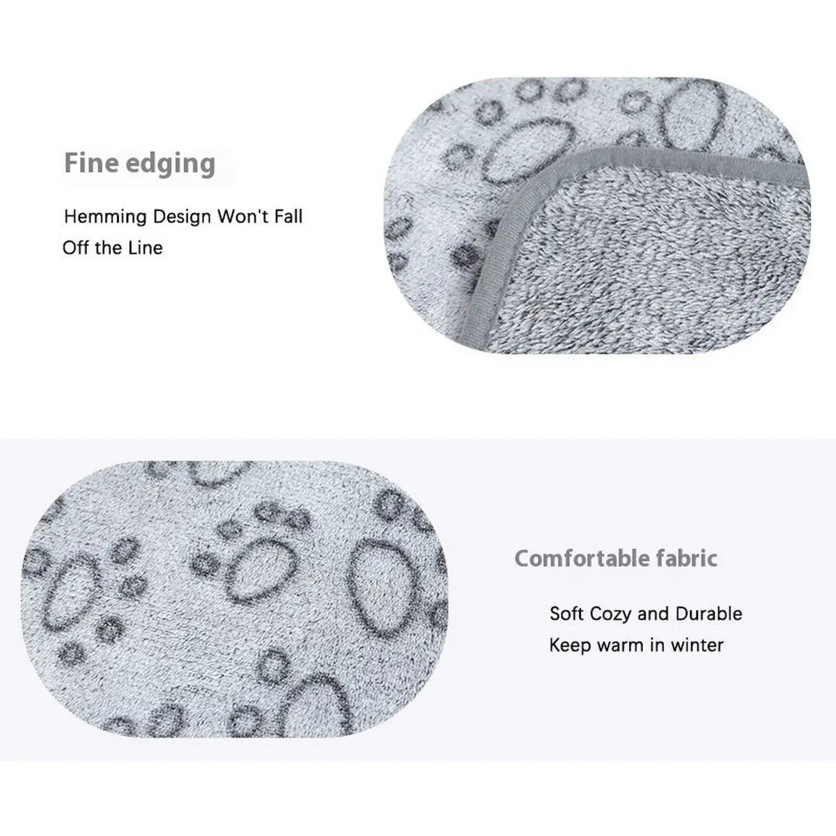 Paw Print Plush Dog Mat, Pet Comfort Blanket_CWMM5268