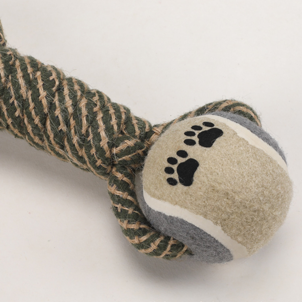 Dumbbell Rope Dog Toy – Double Tennis Balls_CWMM8034