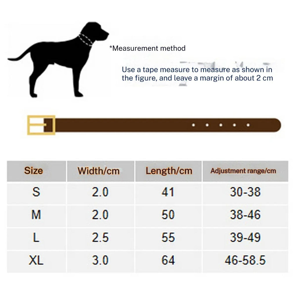 Leather Dog Collar with Rivets, Full-Grain Design_CWMM7706