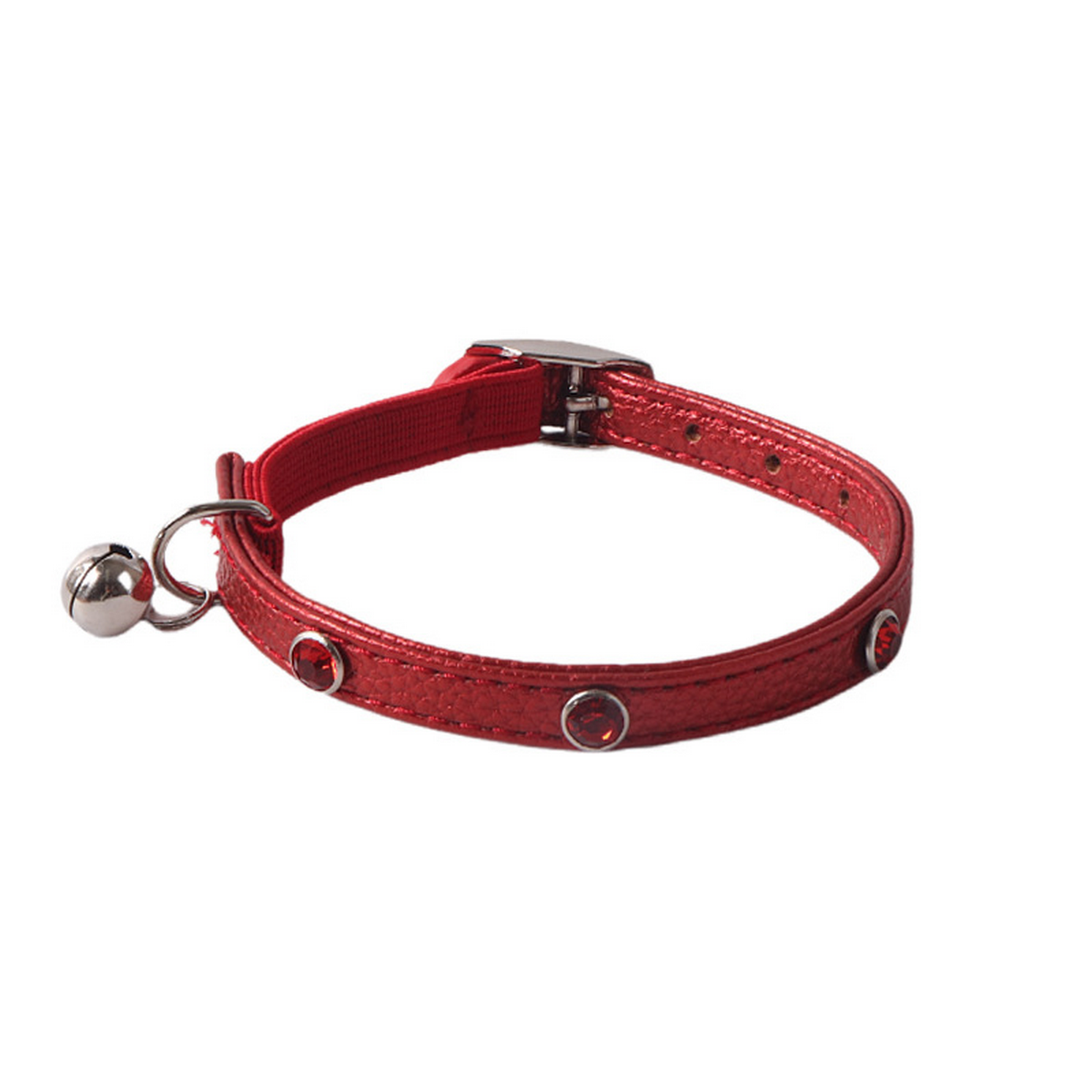 PU Leather Cat Collar – Rhinestone & Buckle_CWMM7732