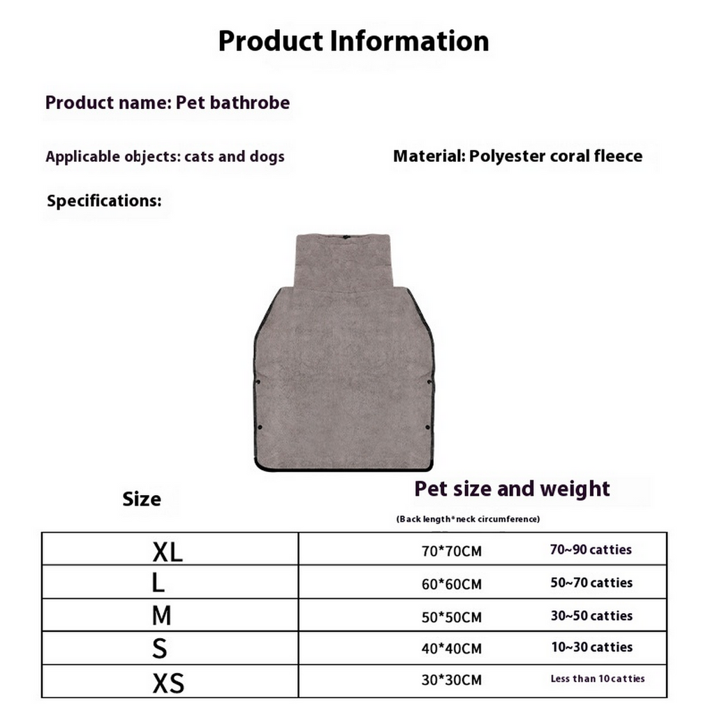 Dog Bathrobe Towel – Quick Drying Pet Blanket_CWMM7483