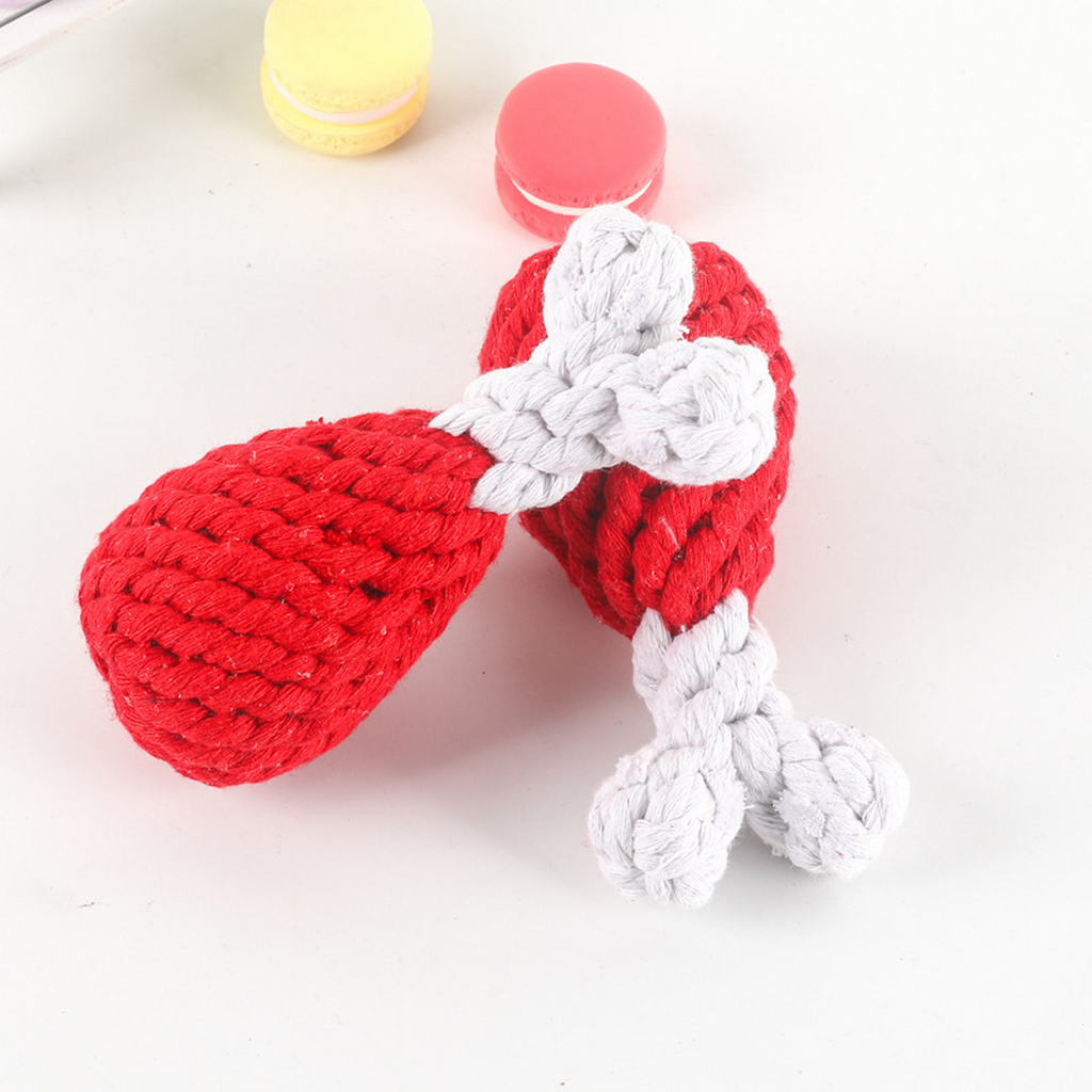 Chicken Leg Rope Toy – Cotton Chew for Dogs_CWMM8066