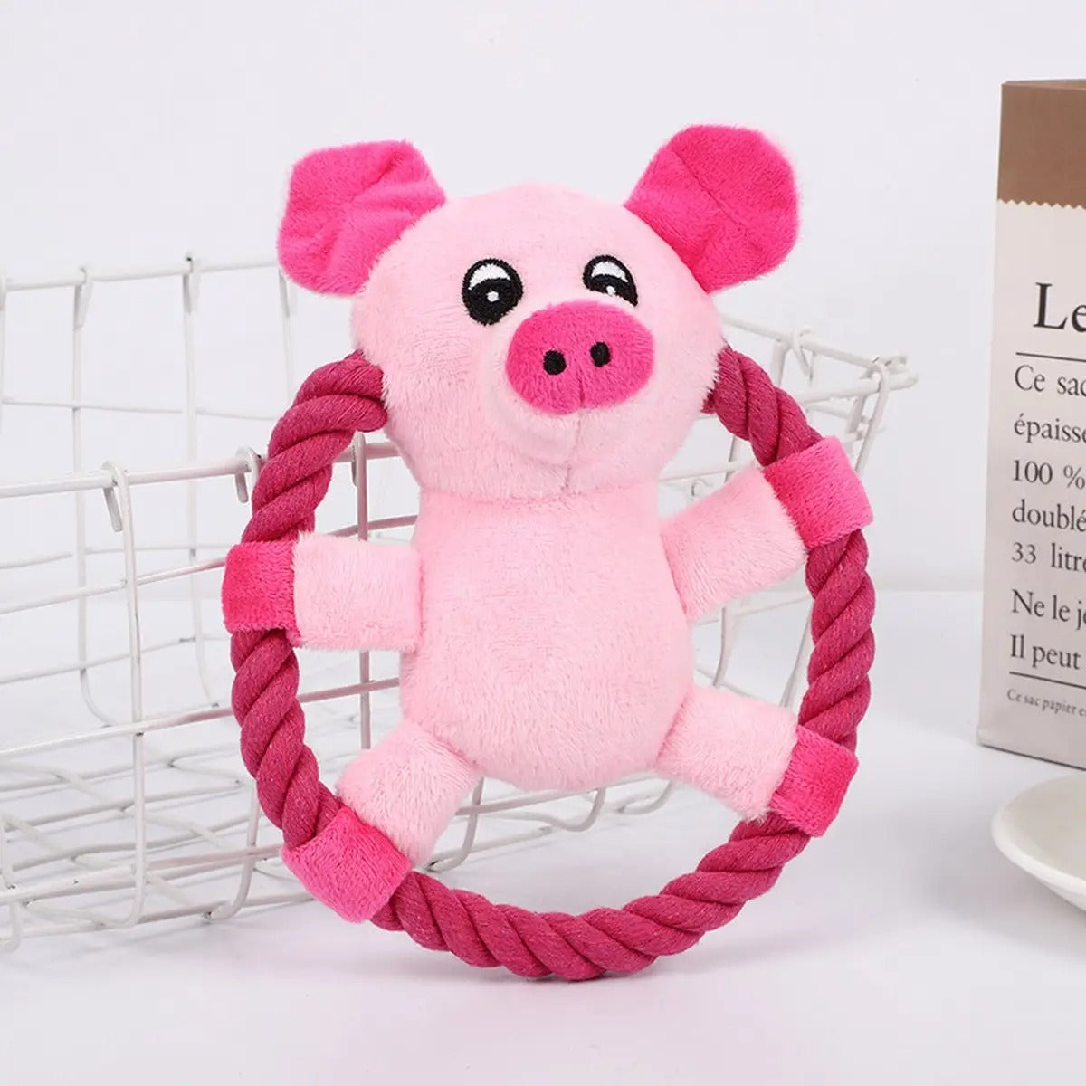 Durable Plush Dog Frisbee - Interactive Pet Toy_CWMM5444