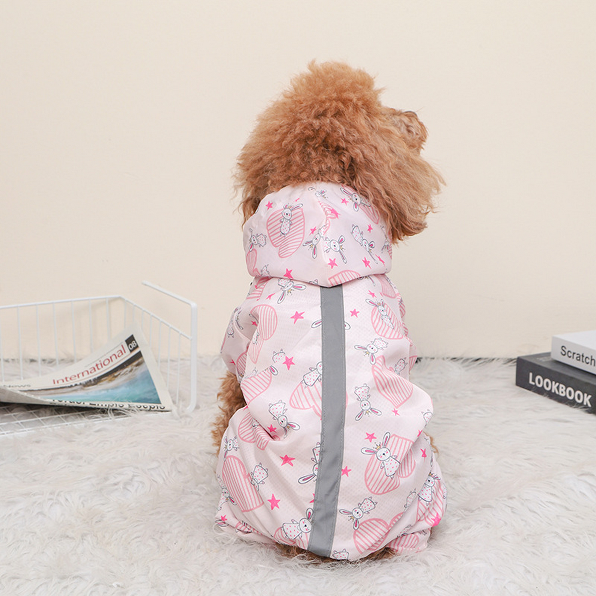 Lightweight Dog Raincoat – 4-Leg, Reflective Gear_CWMM7310
