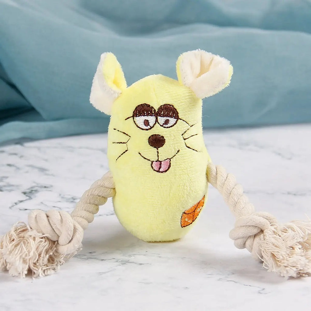 Cotton rope teething plush cat and dog toys_CWMM5415