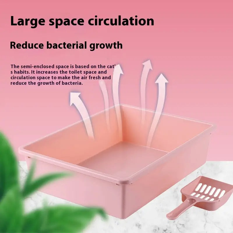 Large Semi-Closed Cat Litter Box,Deodorizer&Scoop_CWMM5245