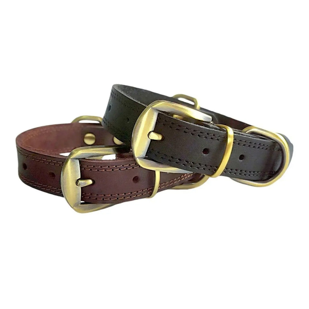 Full Grain Cowhide Leather Pet Collar with D-Rings_CWMM7678