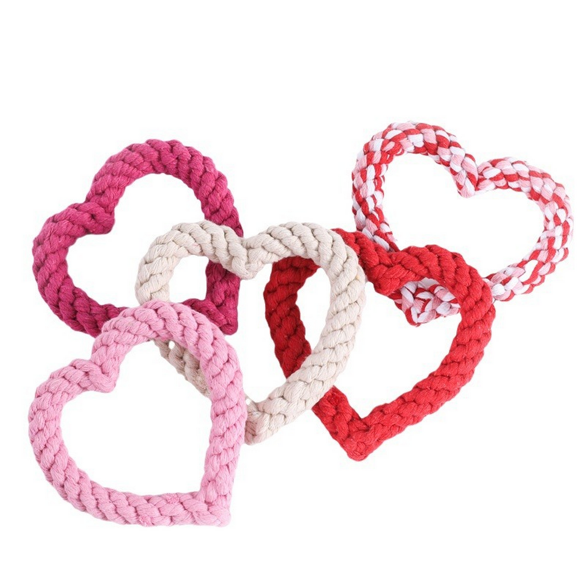 Handmade Cotton Rope Dog Toy – Heart Design_CWMM8026