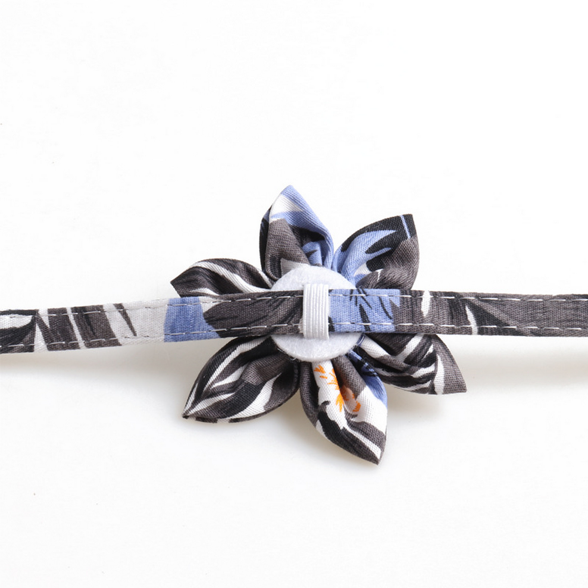 Pearl Sunflower Cotton Cat Collar with Bell_CWMM7736