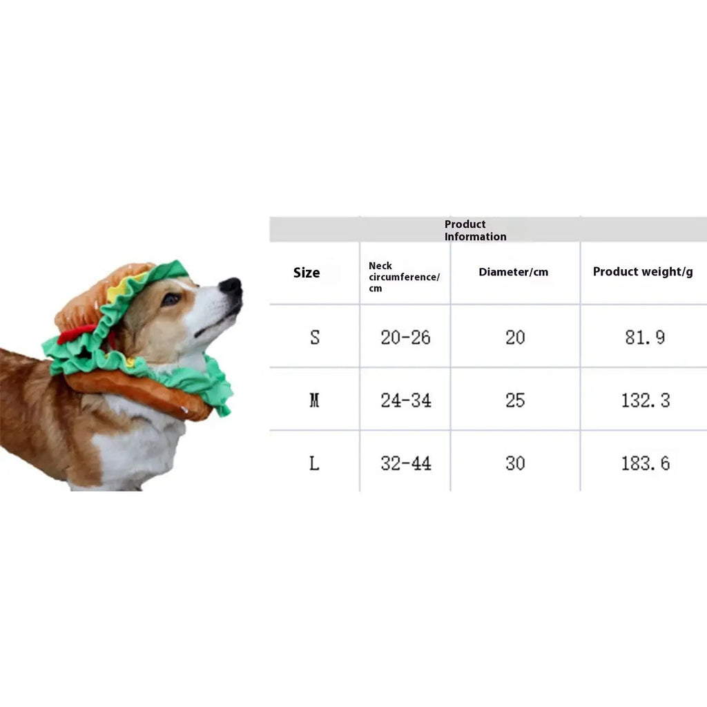 Burger Pet Cone Hat Funny Costume for Cats & Dogs_CWAH3700