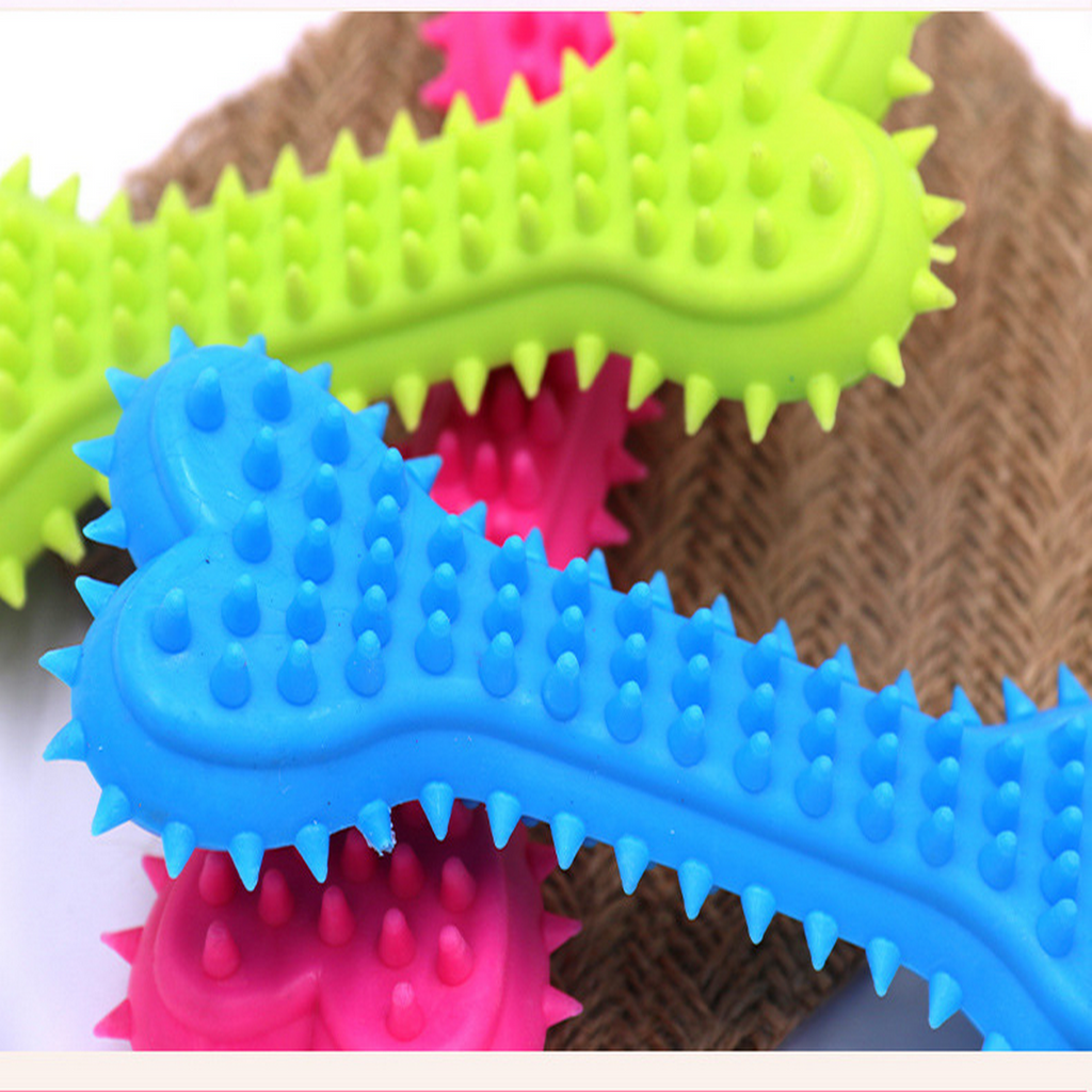 Durable TPR Dog Toy - Heart Bone for Teeth Care_CWMM7223