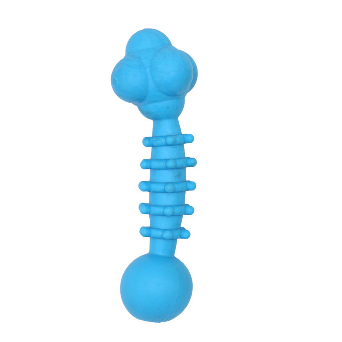 Durable Rubber Dog Chew Barbell Toy for Teeth Care_CWMM7241