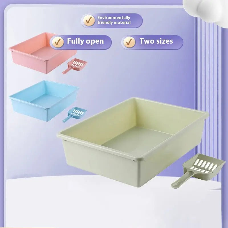 Large Semi-Closed Cat Litter Box,Deodorizer&Scoop_CWMM5245