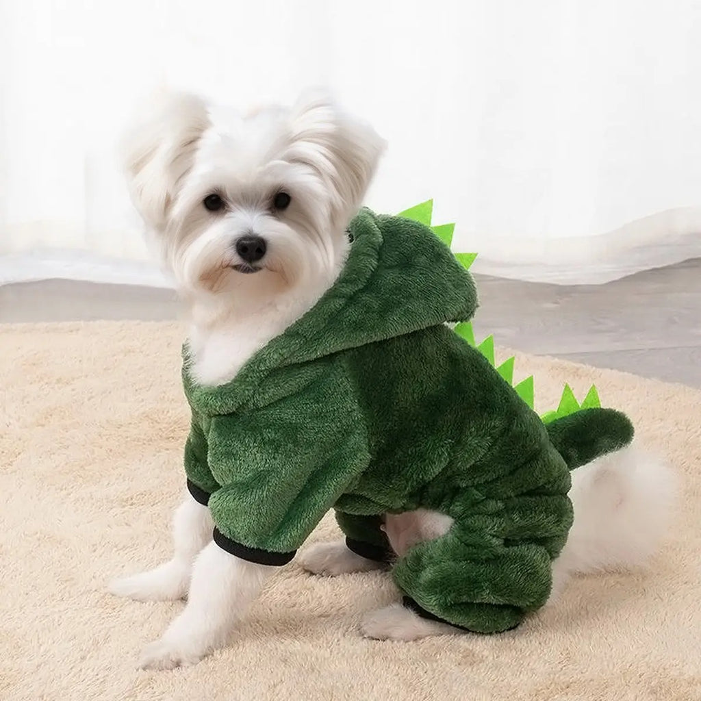 Coral fleece warm small dog dinosaur onesie_CWMM7973