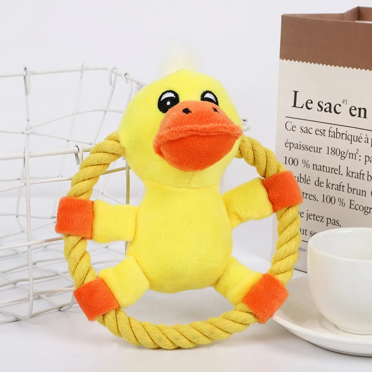 Durable Plush Dog Frisbee - Interactive Pet Toy_CWMM5444