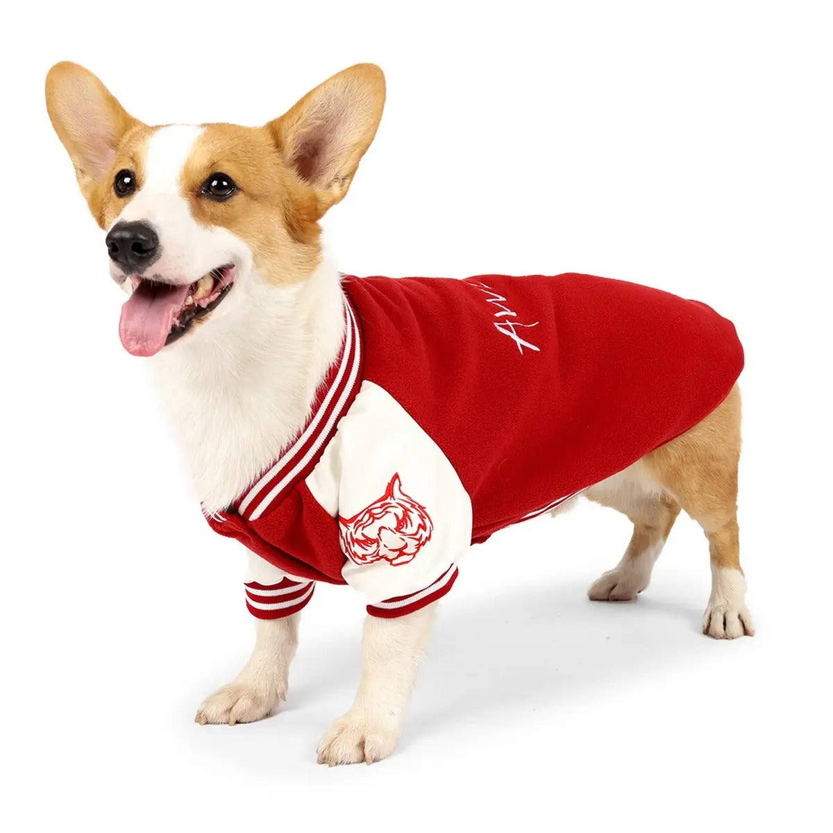 Dog Baseball Hoodie Jacket Warm Pet Sweatshirt_CWMM7466