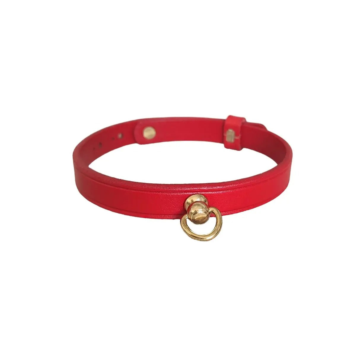 Genuine Leather Pet Collar with Bell Ring Loop_CWMM7719