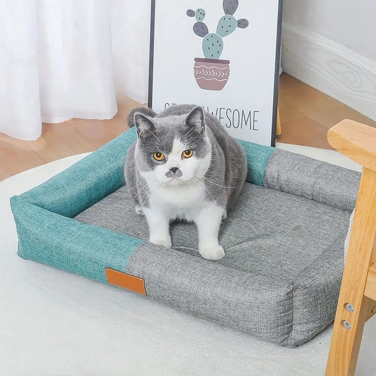 Linen pet mat, breathable and comfortable_CWMM5278