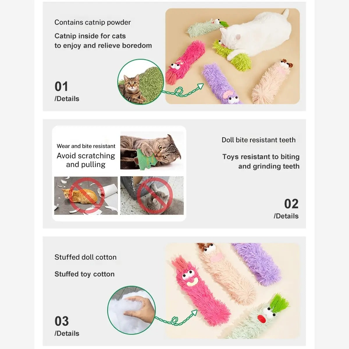 Funny Catnip Plush Toy – Self-Play Pillow Toy_CWMM6808