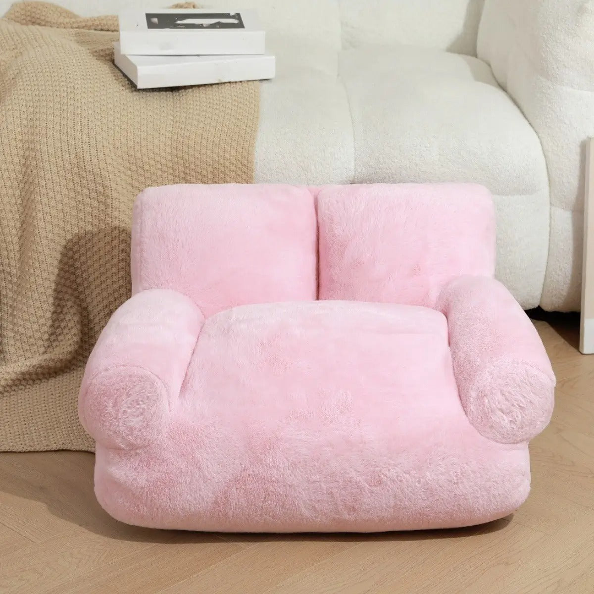 High-Density Bunny Fur Pet Sofa Bed, Washable_CWMM5271