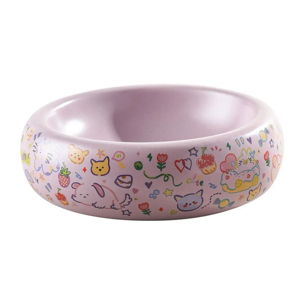 Graffiti Ceramic dog&Cat Bowl Anti-Spill Feeder_CWMM5945