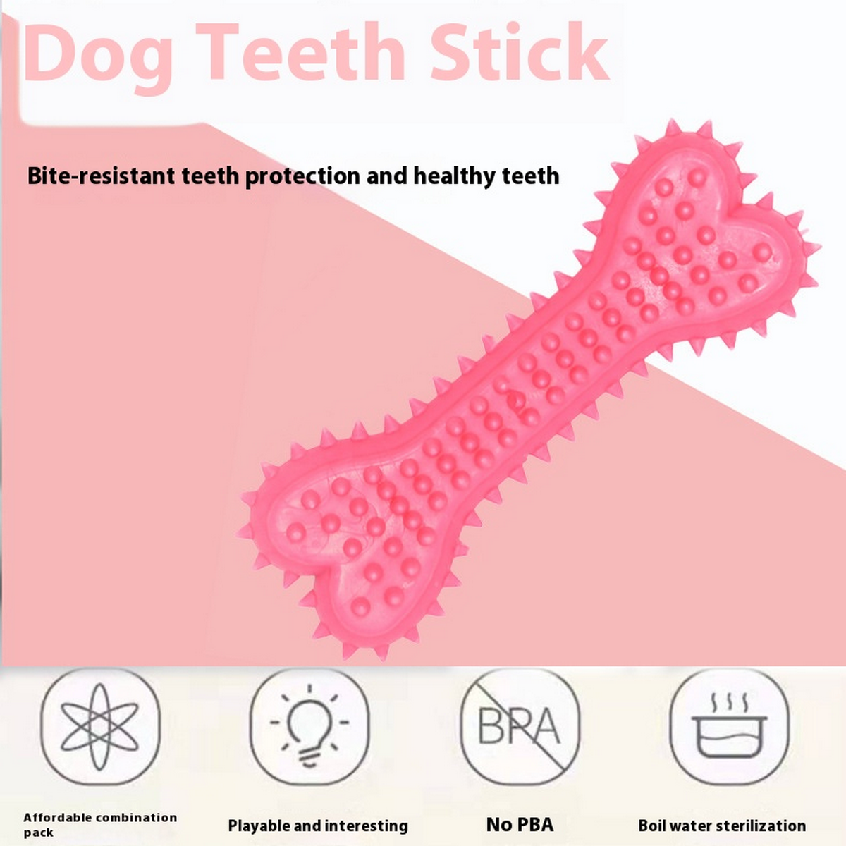 Durable TPR Dog Toy - Heart Bone for Teeth Care_CWMM7223